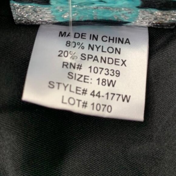 Sea & Sand Plus Size High Neck Tankini Top Women's Swimwear Blue/Black - Picture 8 of 10